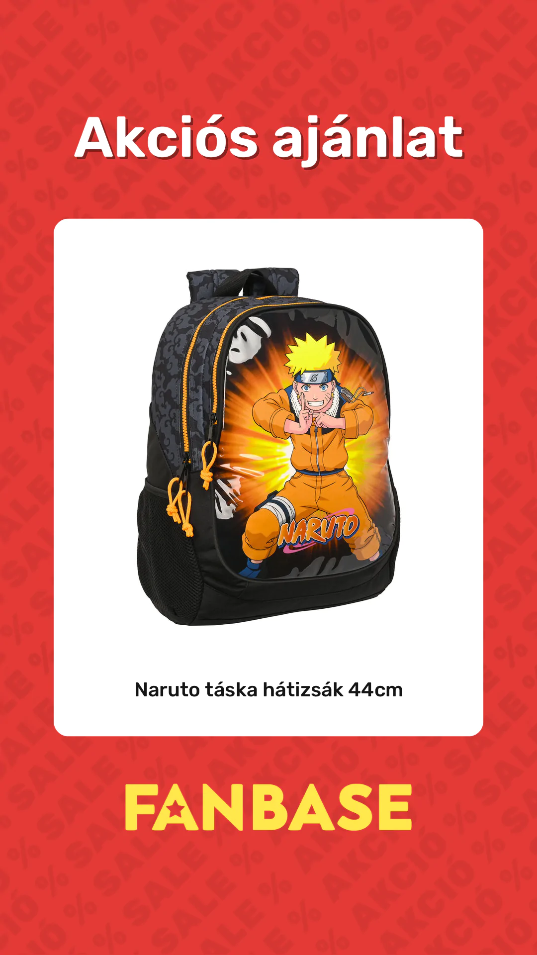Akciós ajánlat: Naruto táska hátizsák 44cm