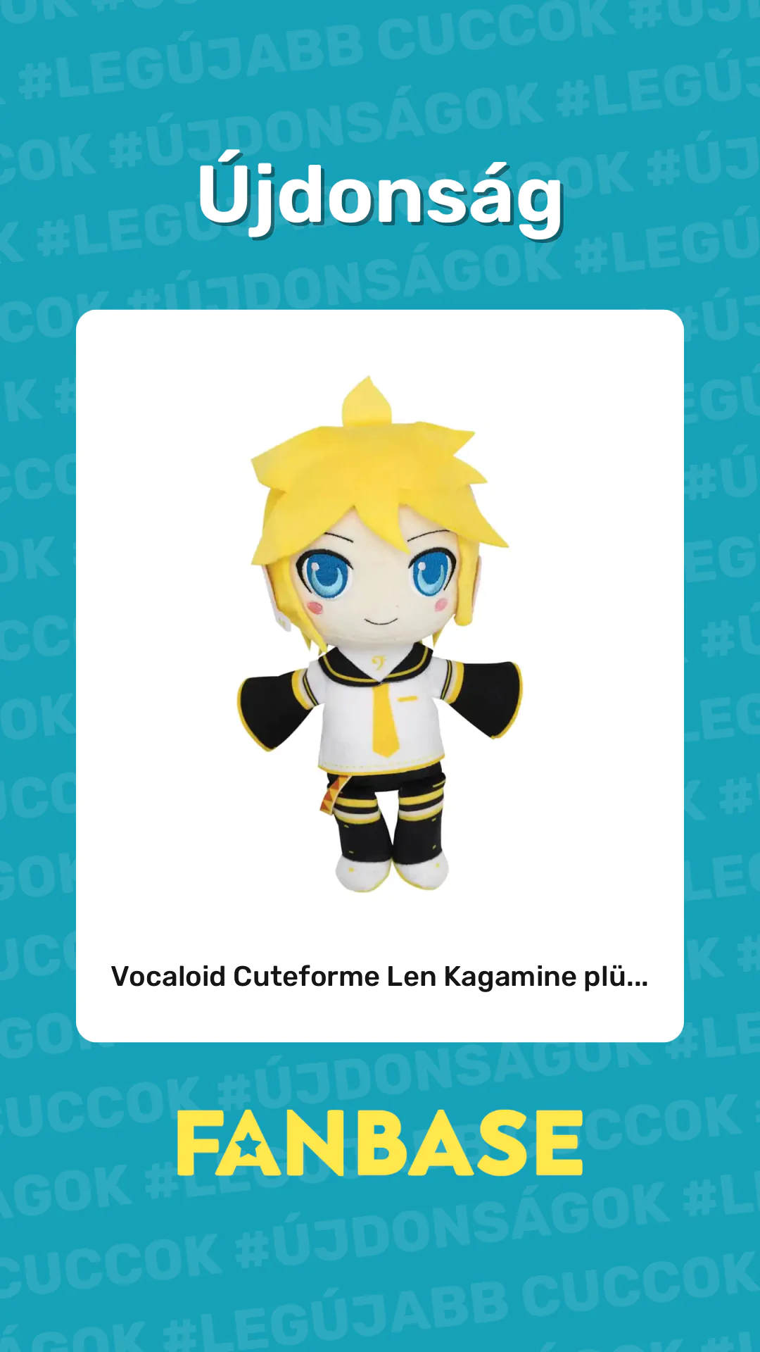Újdonság: Vocaloid Cuteforme Len Kagamine plü...