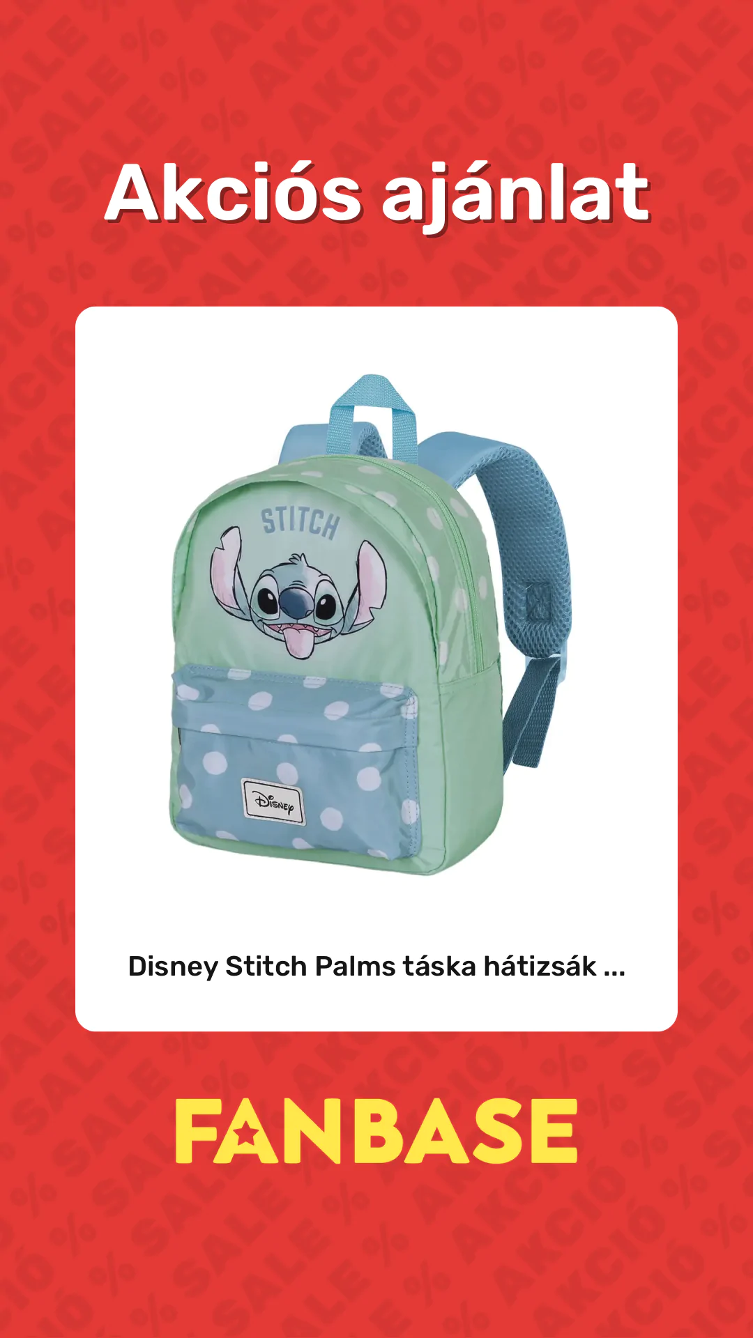 Akciós ajánlat: Disney Stitch Palms táska hátizsák ...