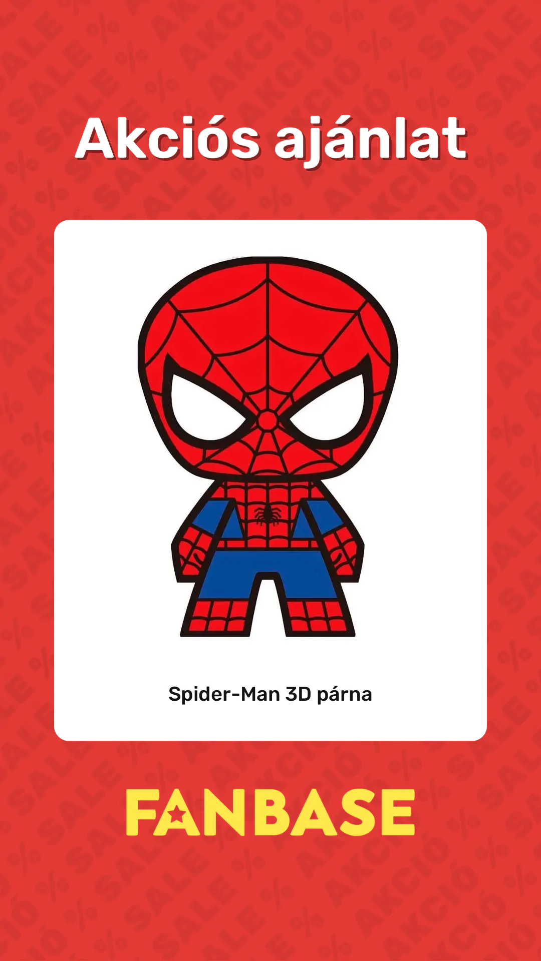 Akciós ajánlat: Spider-Man 3D párna