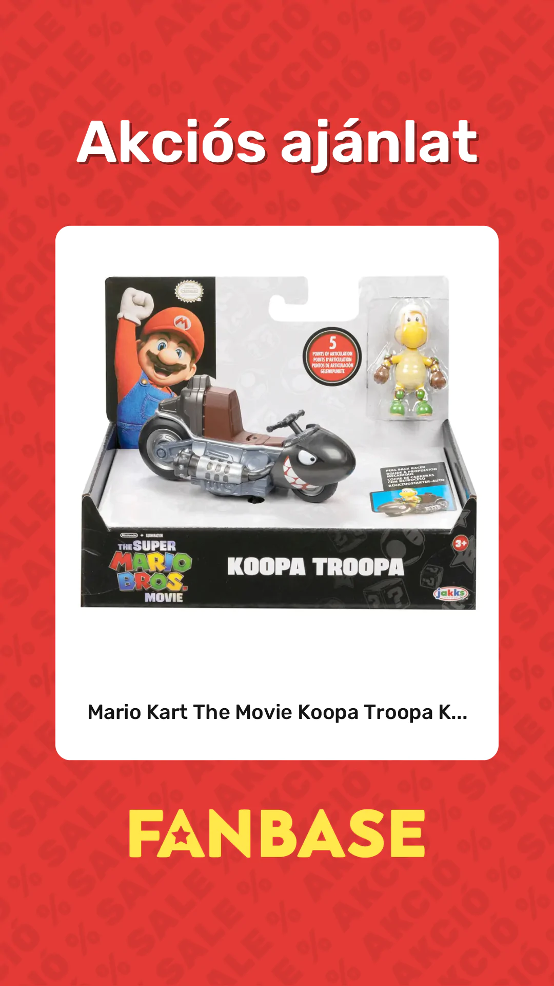 Akciós ajánlat: Mario Kart The Movie Koopa Troopa K...