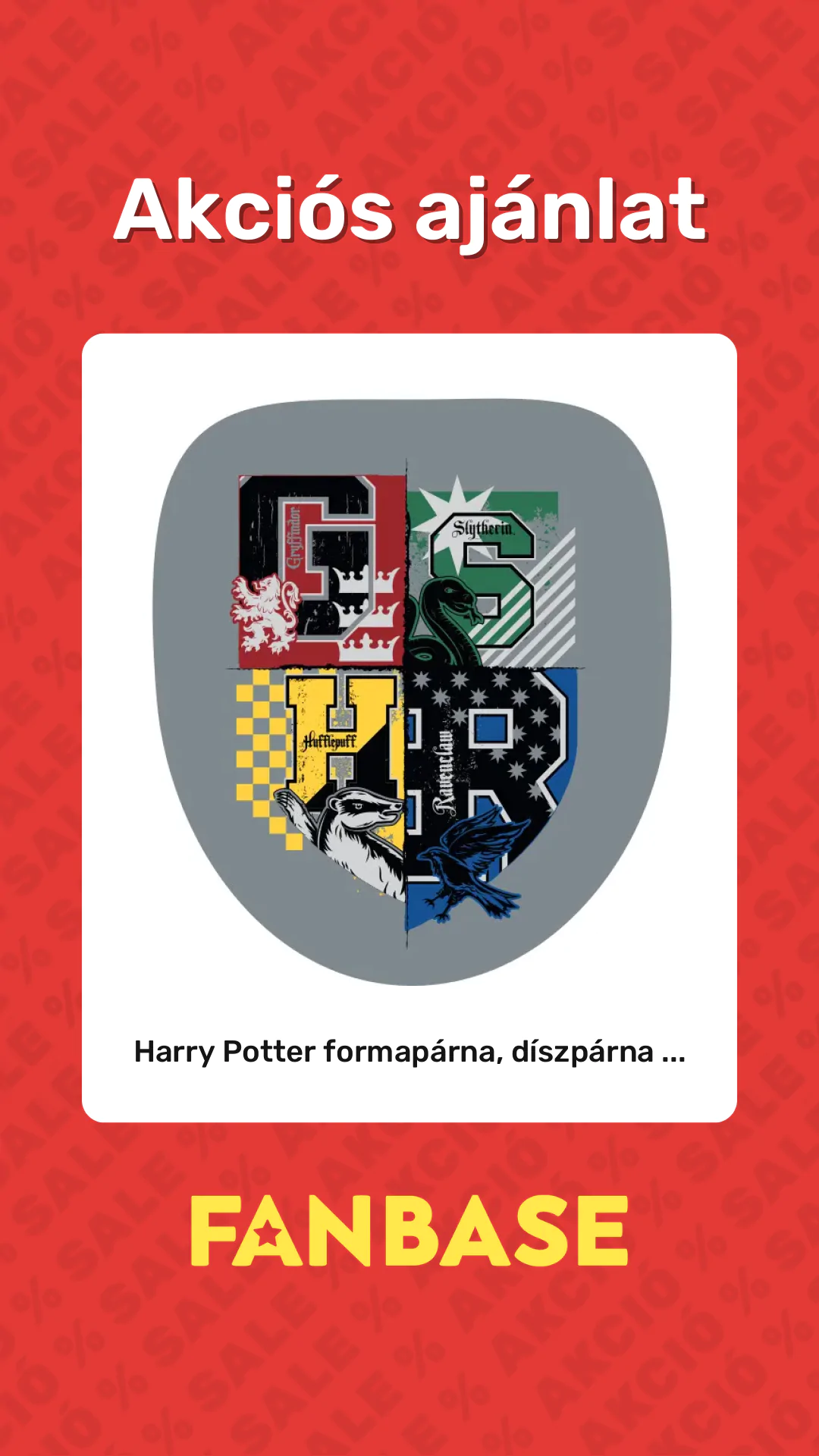 Akciós ajánlat: Harry Potter formapárna, díszpárna ...