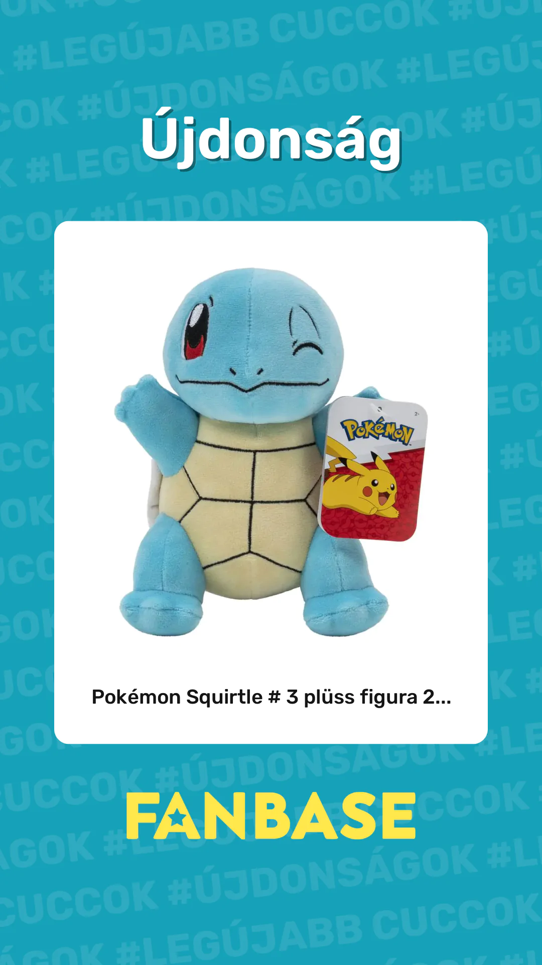 Újdonság: Pokémon Squirtle # 3 plüss figura 2...