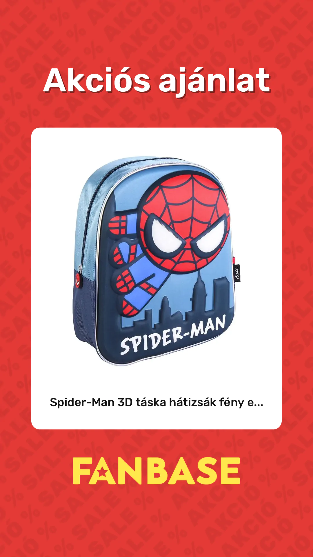 Akciós ajánlat: Spider-Man 3D táska hátizsák fény e...
