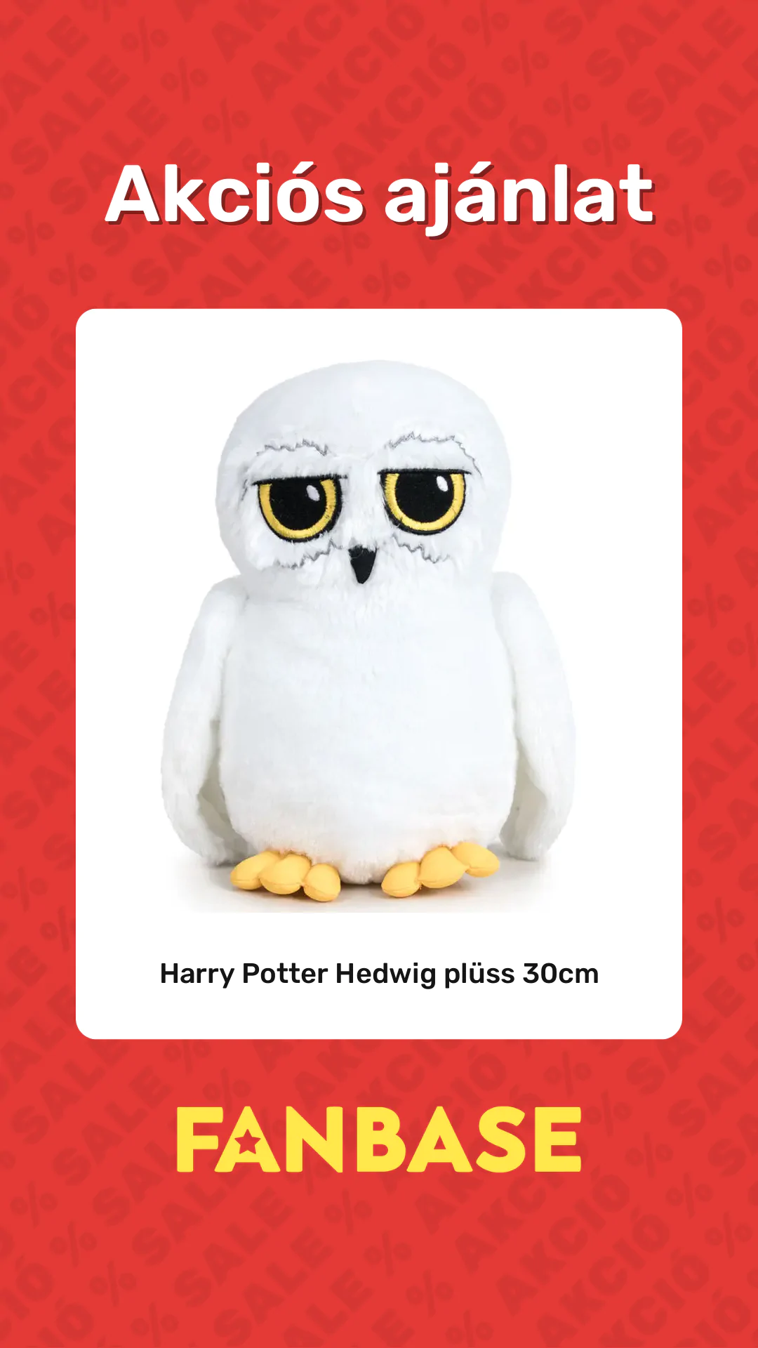 Akciós ajánlat: Harry Potter Hedwig plüss 30cm