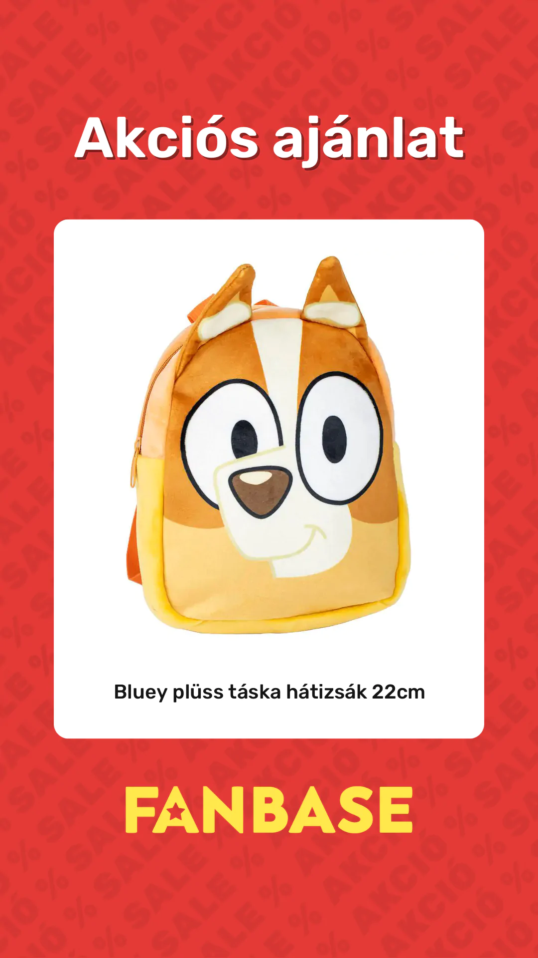 Akciós ajánlat: Bluey plüss táska hátizsák 22cm