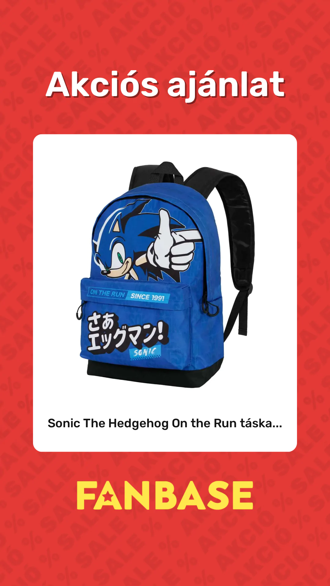 Akciós ajánlat: Sonic The Hedgehog On the Run táska...