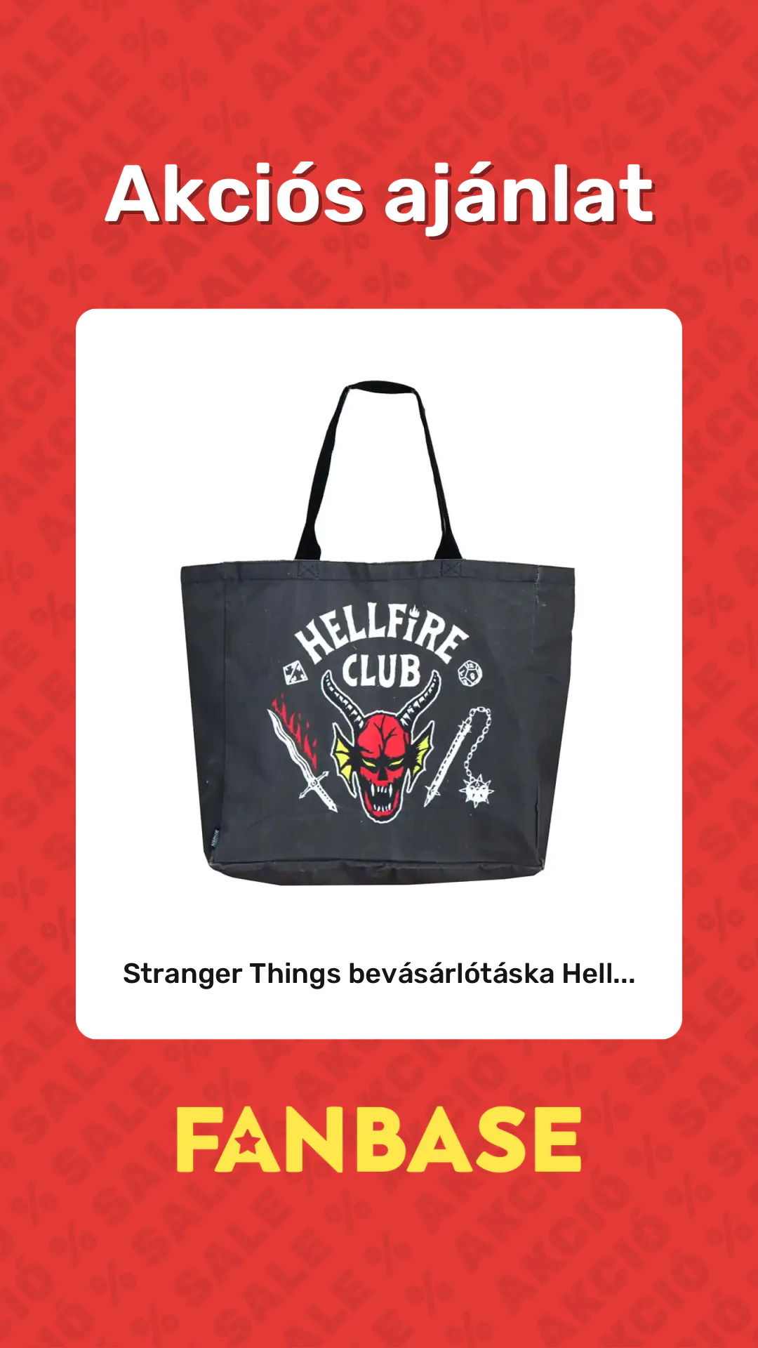 Akciós ajánlat: Stranger Things bevásárlótáska Hell...