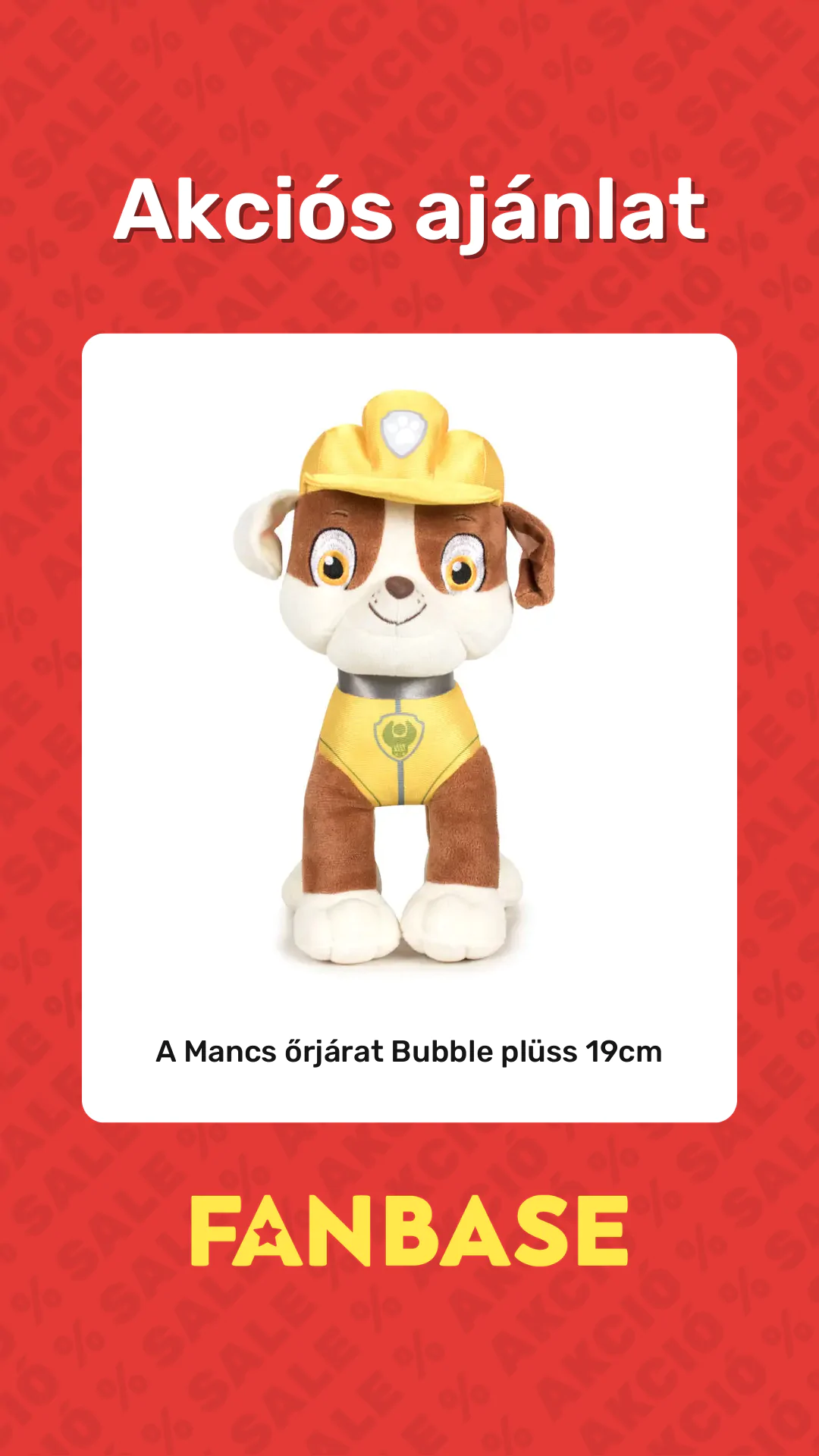 Akciós ajánlat: A Mancs őrjárat Bubble plüss 19cm