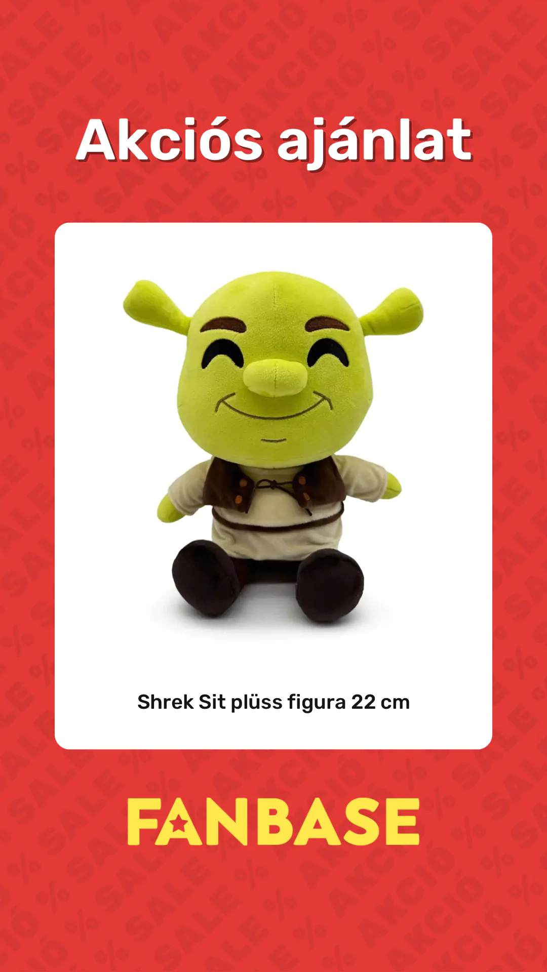 Akciós ajánlat: Shrek Sit plüss figura 22 cm