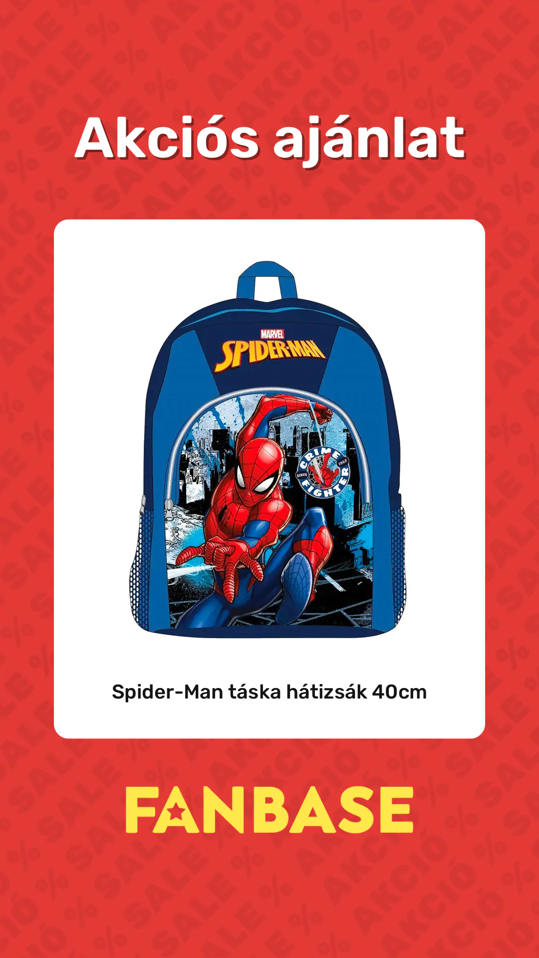 Akciós ajánlat: Spider-Man táska hátizsák 40cm