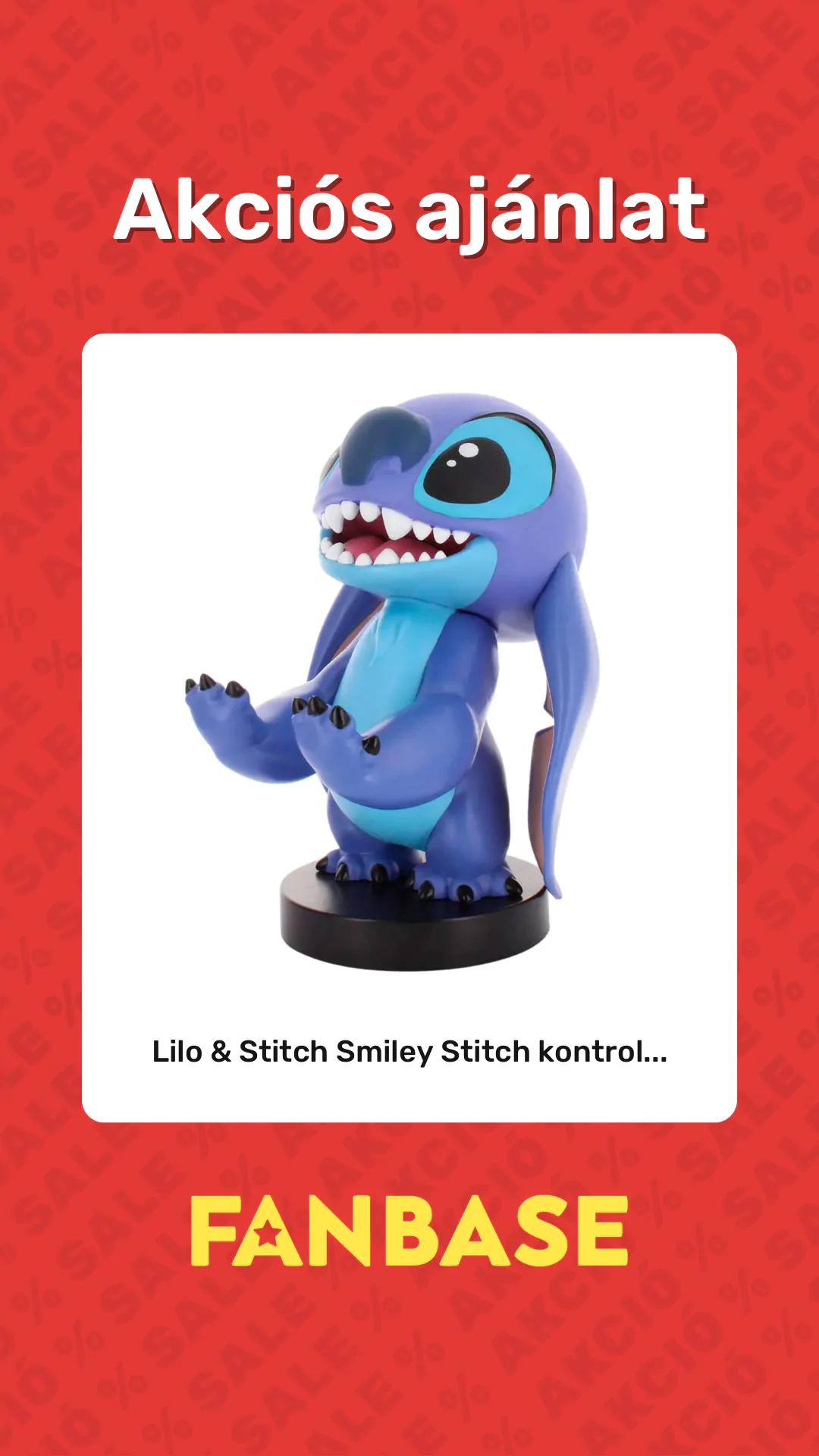 Akciós ajánlat: Lilo & Stitch Smiley Stitch kontrol...