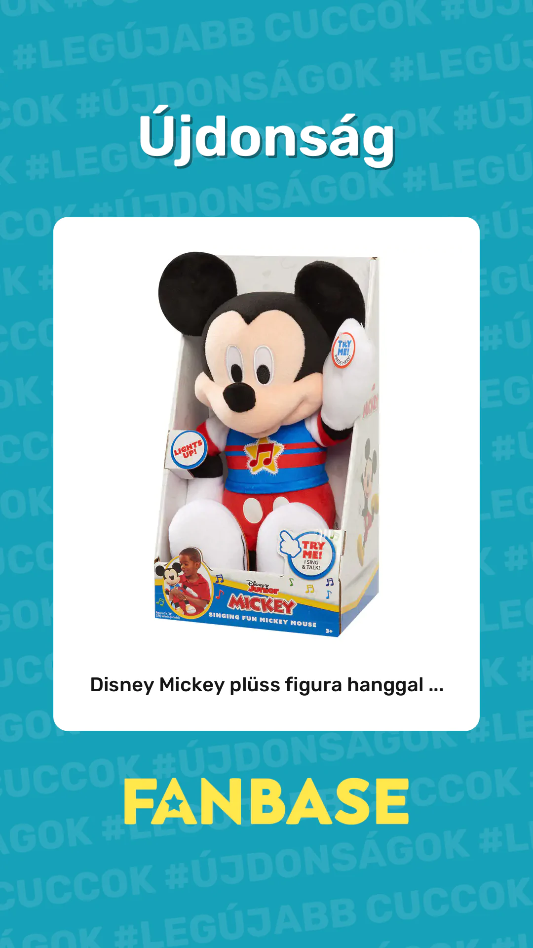 Újdonság: Disney Mickey plüss figura hanggal ...