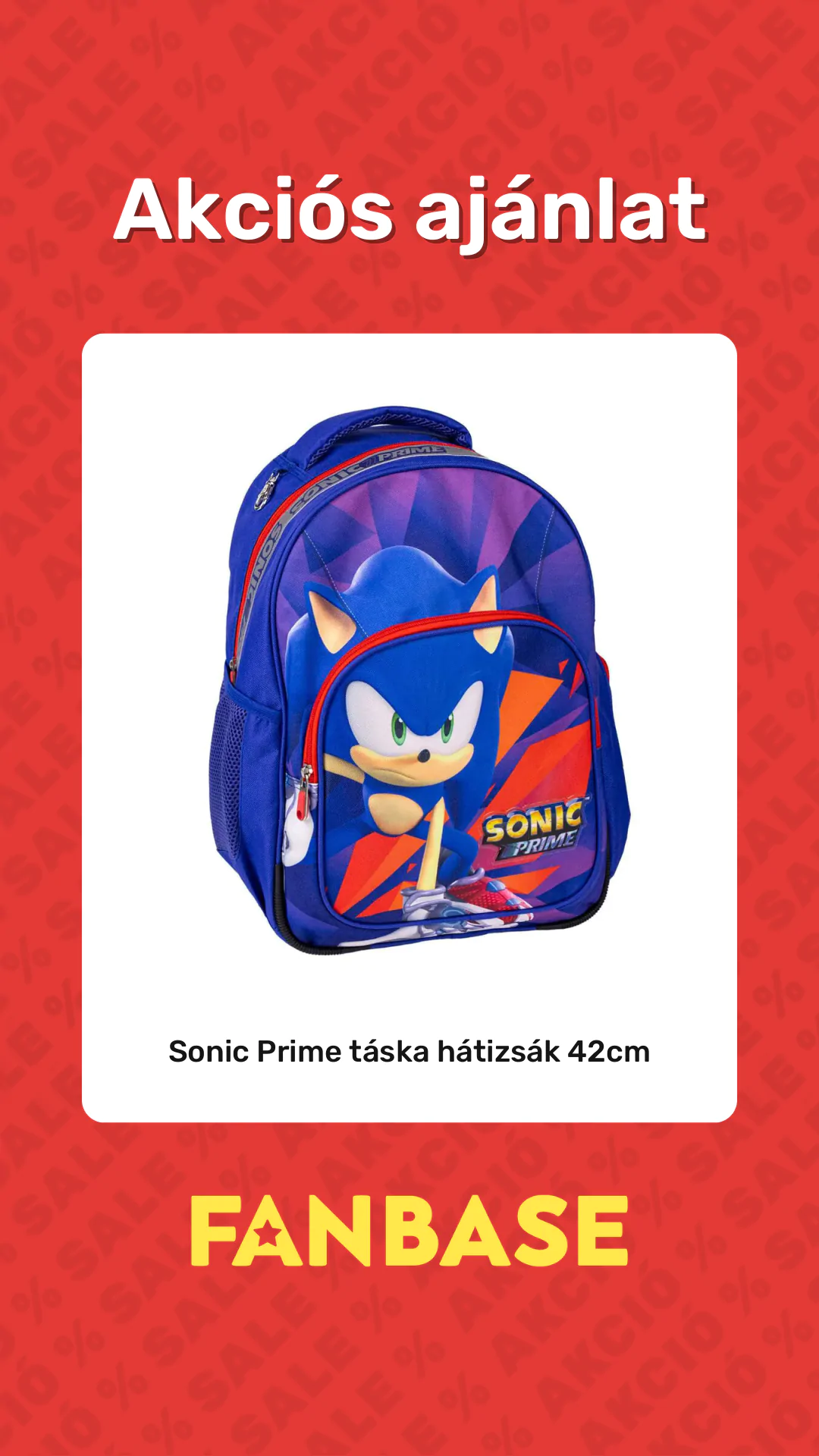 Akciós ajánlat: Sonic Prime táska hátizsák 42cm