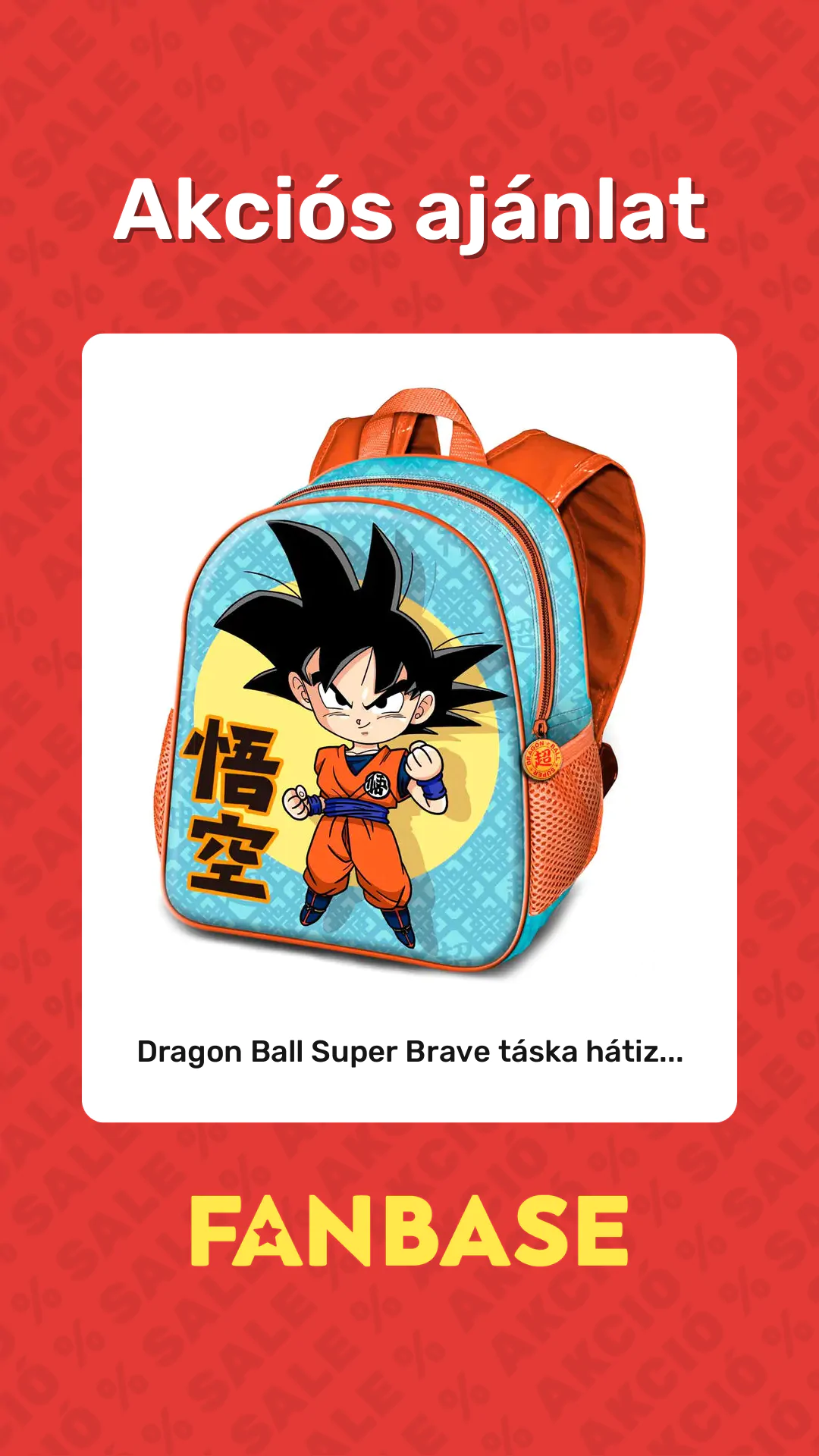 Akciós ajánlat: Dragon Ball Super Brave táska hátiz...