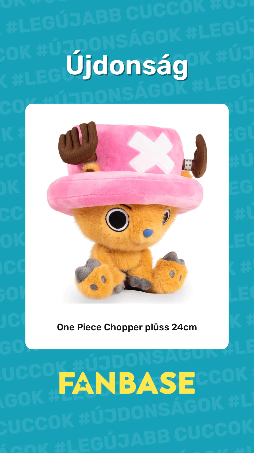 Újdonság: One Piece Chopper plüss 24cm