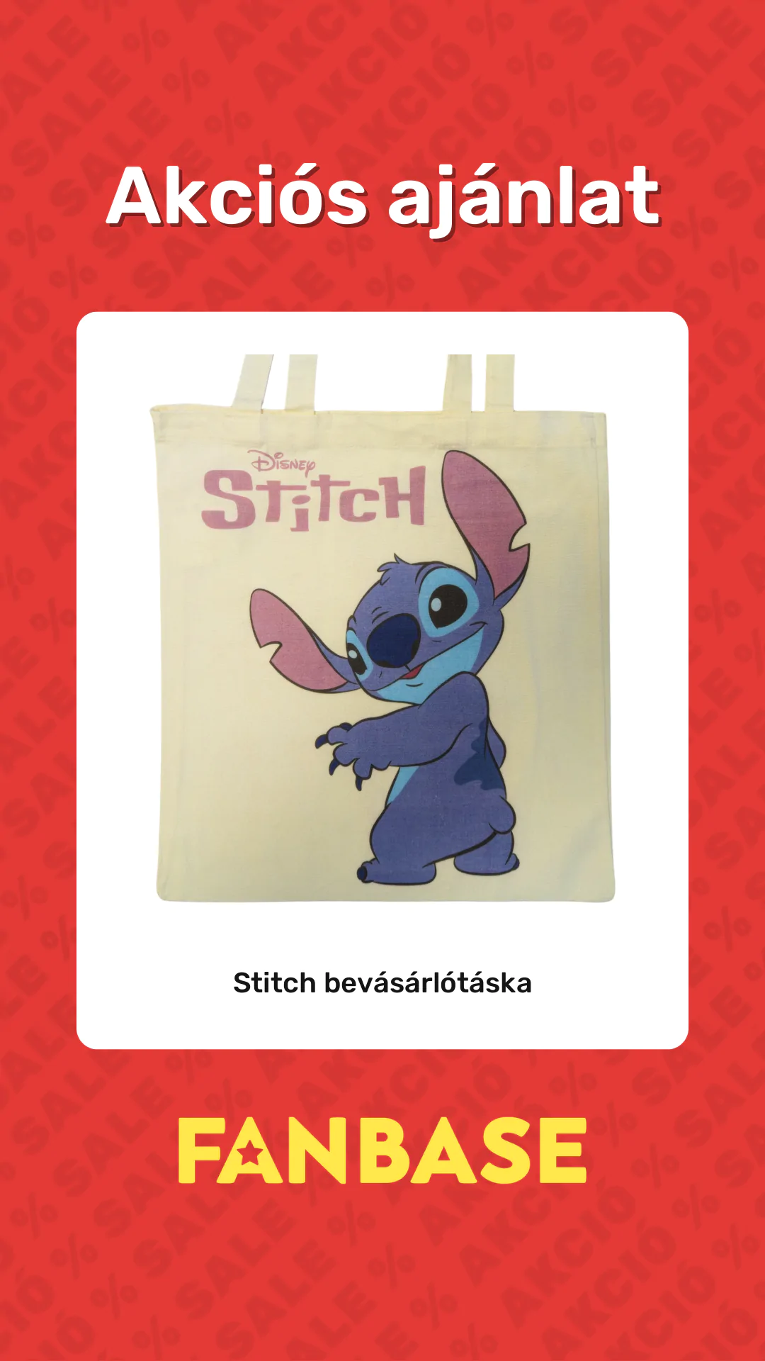 Akciós ajánlat: Stitch bevásárlótáska