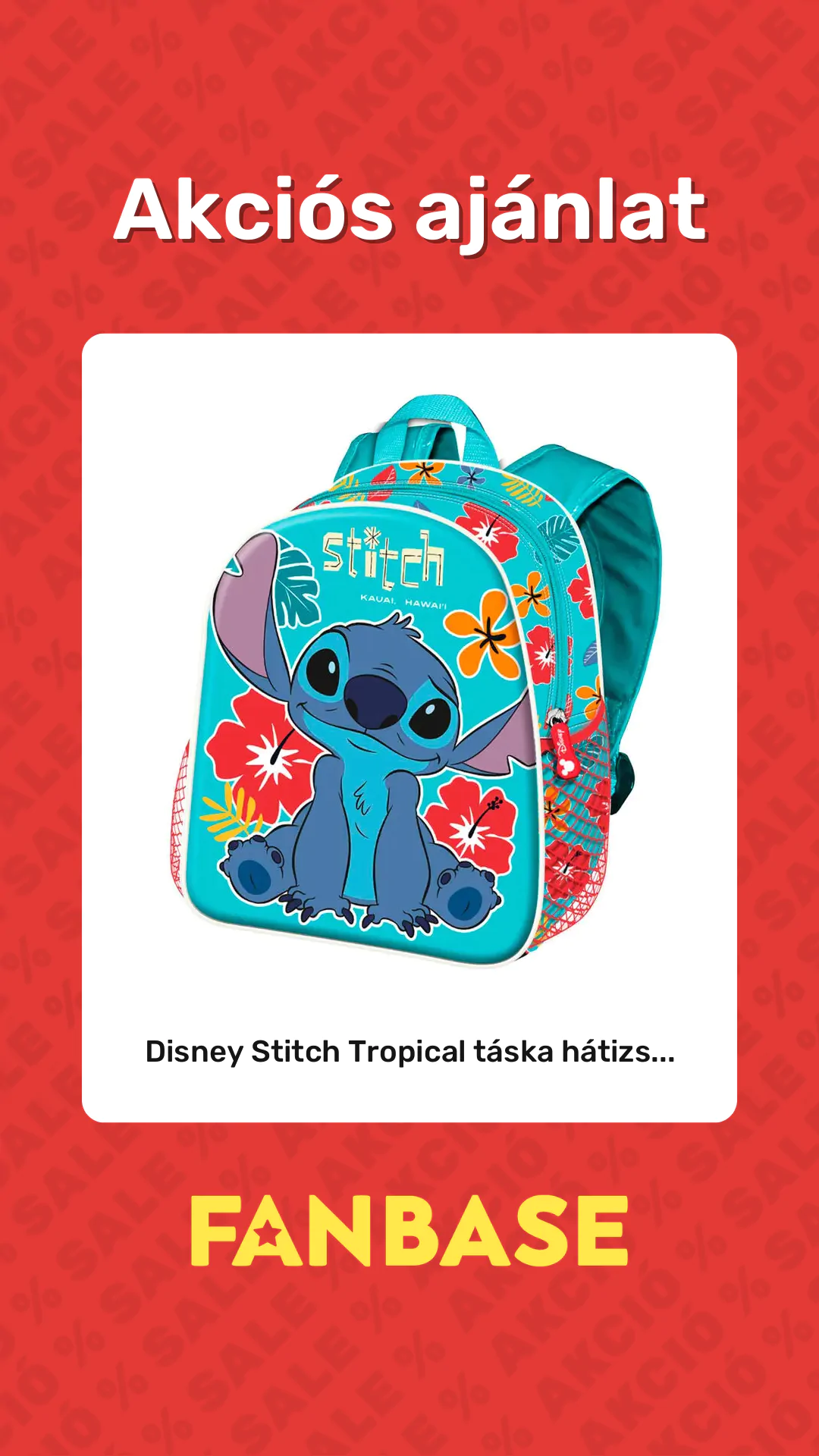 Akciós ajánlat: Disney Stitch Tropical táska hátizs...