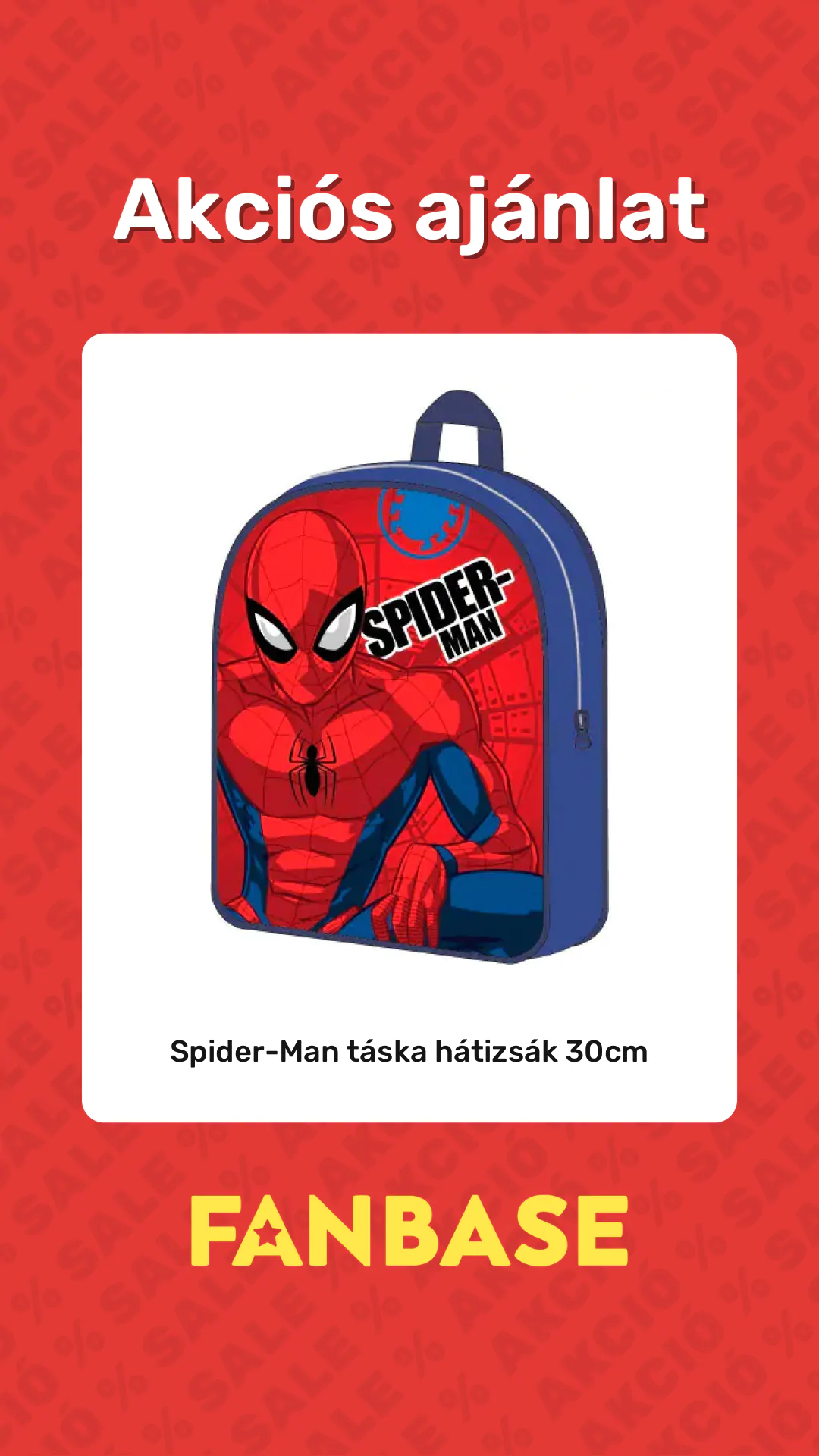 Akciós ajánlat: Spider-Man táska hátizsák 30cm