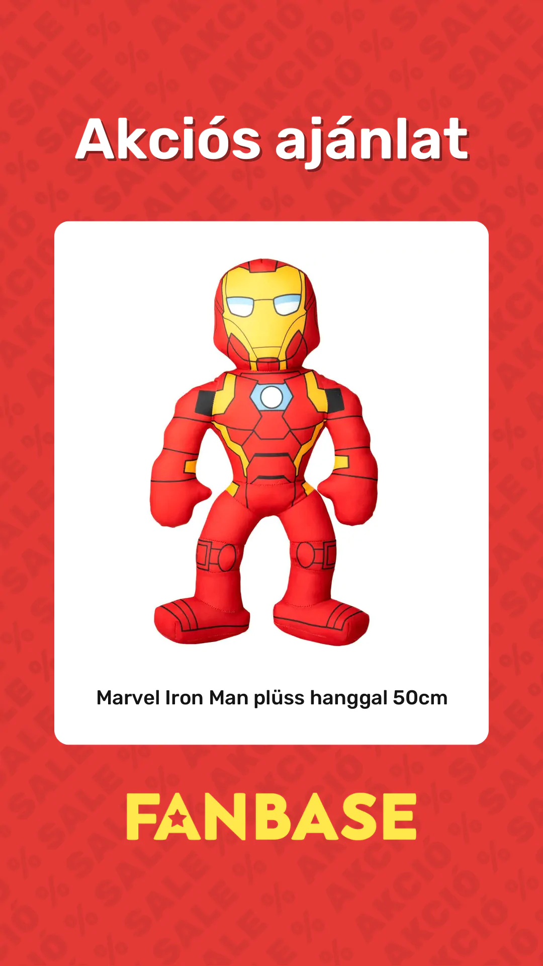 Akciós ajánlat: Marvel Iron Man plüss hanggal 50cm