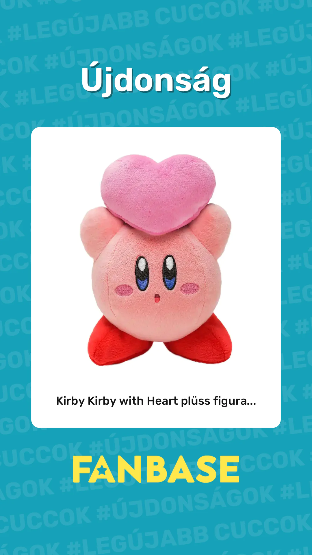 Újdonság: Kirby Kirby with Heart plüss figura...