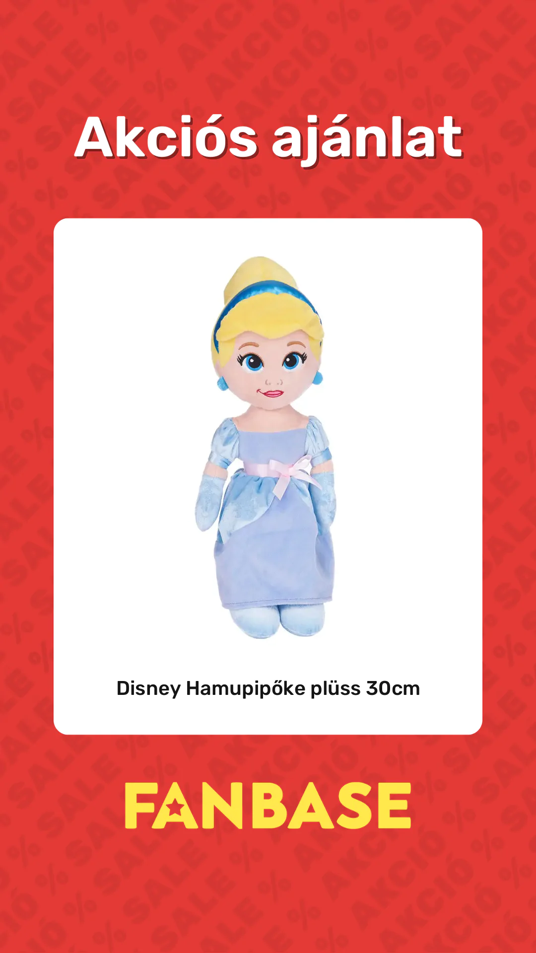 Akciós ajánlat: Disney Hamupipőke plüss 30cm