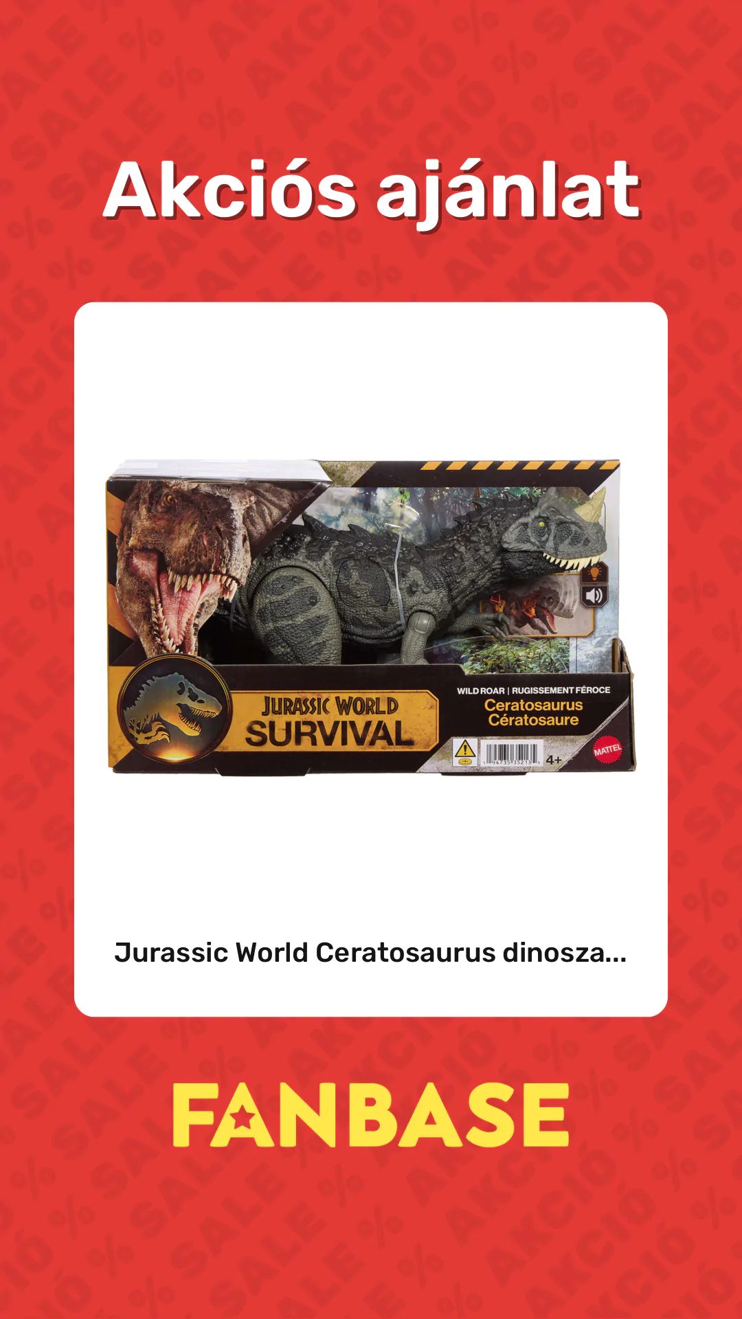 Akciós ajánlat: Jurassic World Ceratosaurus dinosza...
