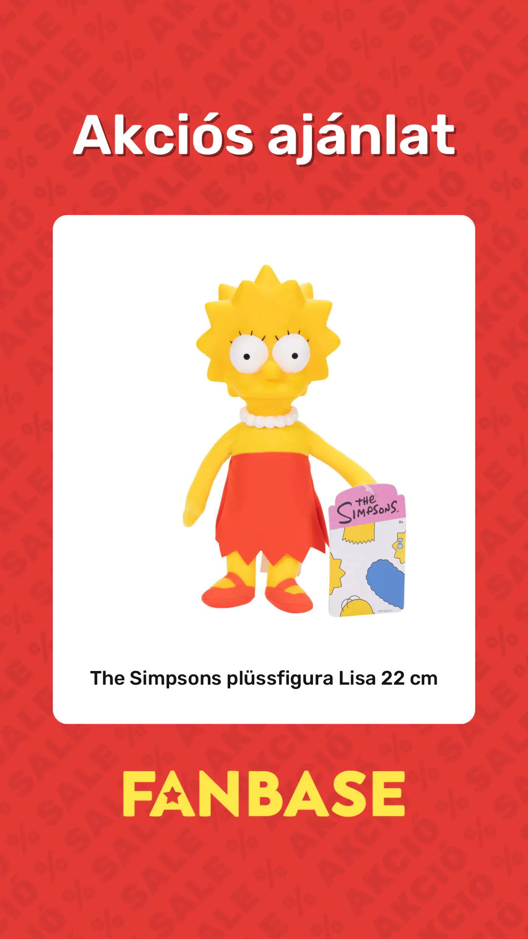 Akciós ajánlat: The Simpsons plüssfigura Lisa 22 cm