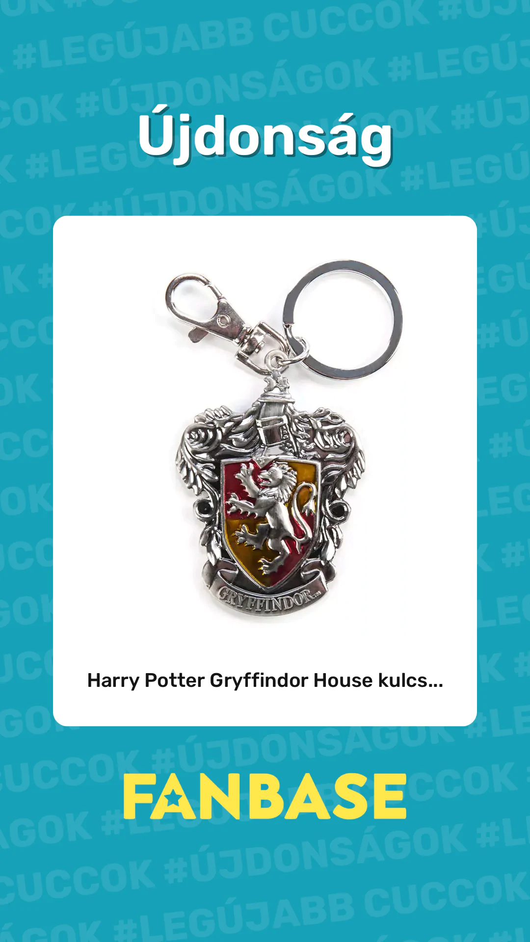 Újdonság: Harry Potter Gryffindor House kulcs...