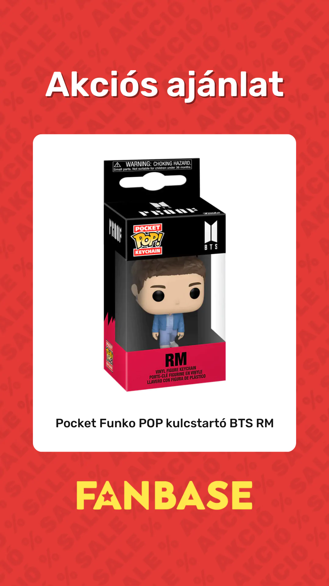 Akciós ajánlat: Pocket Funko POP kulcstartó BTS RM