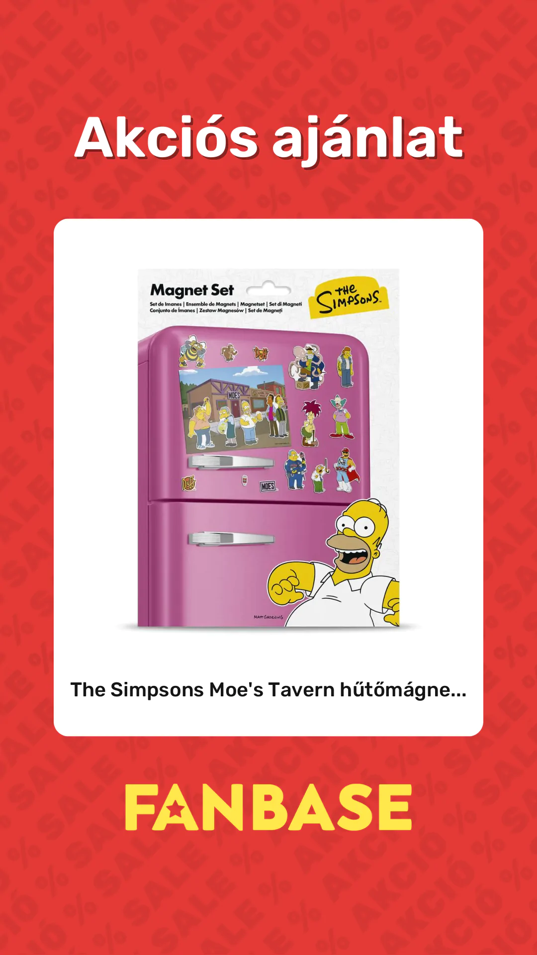 Akciós ajánlat: The Simpsons Moe's Tavern hűtőmágne...