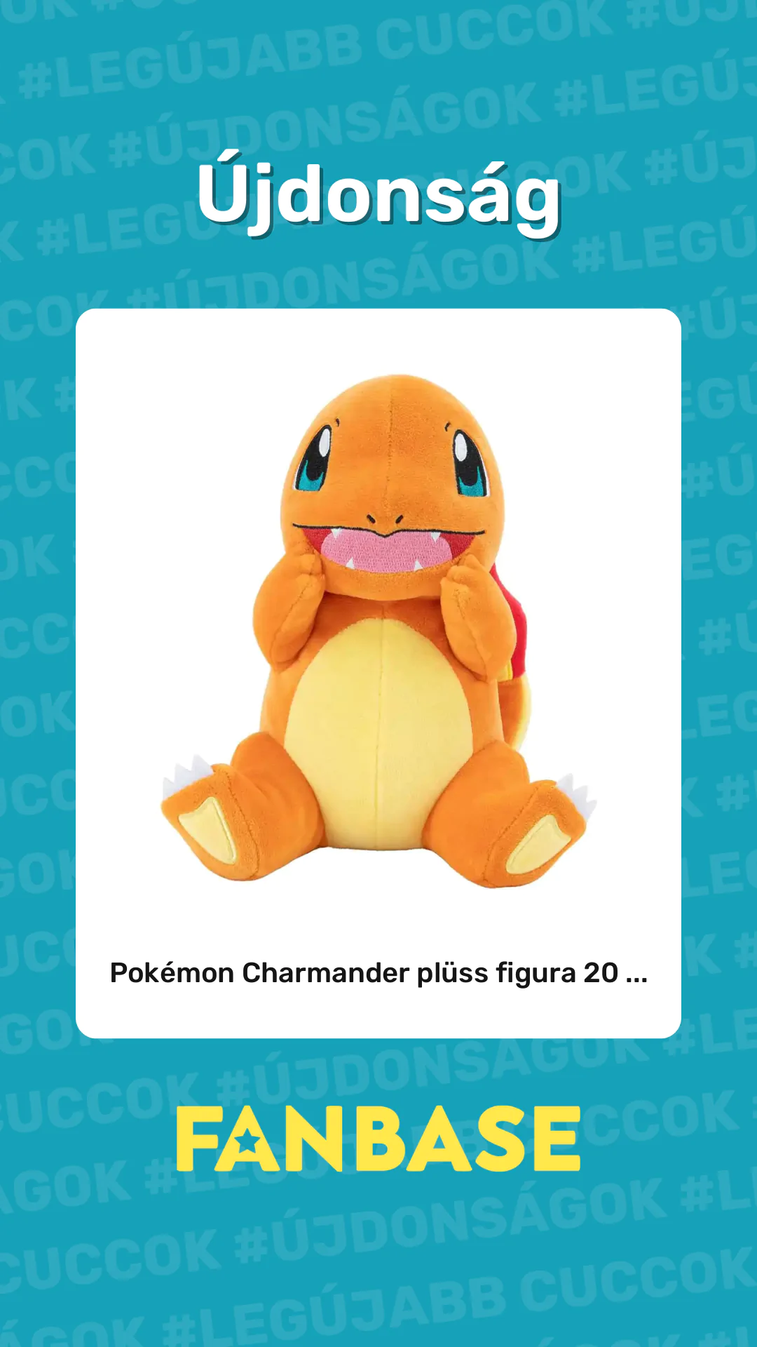 Újdonság: Pokémon Charmander plüss figura 20 ...