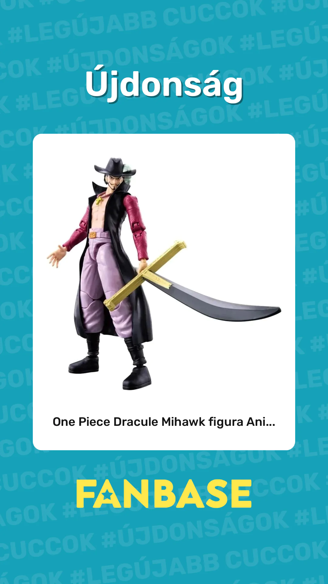 Újdonság: One Piece Dracule Mihawk figura Ani...