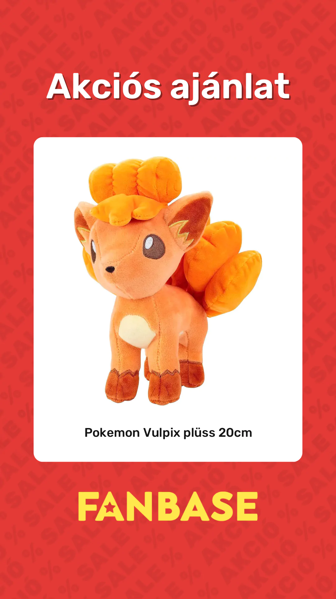 Akciós ajánlat: Pokemon Vulpix plüss 20cm