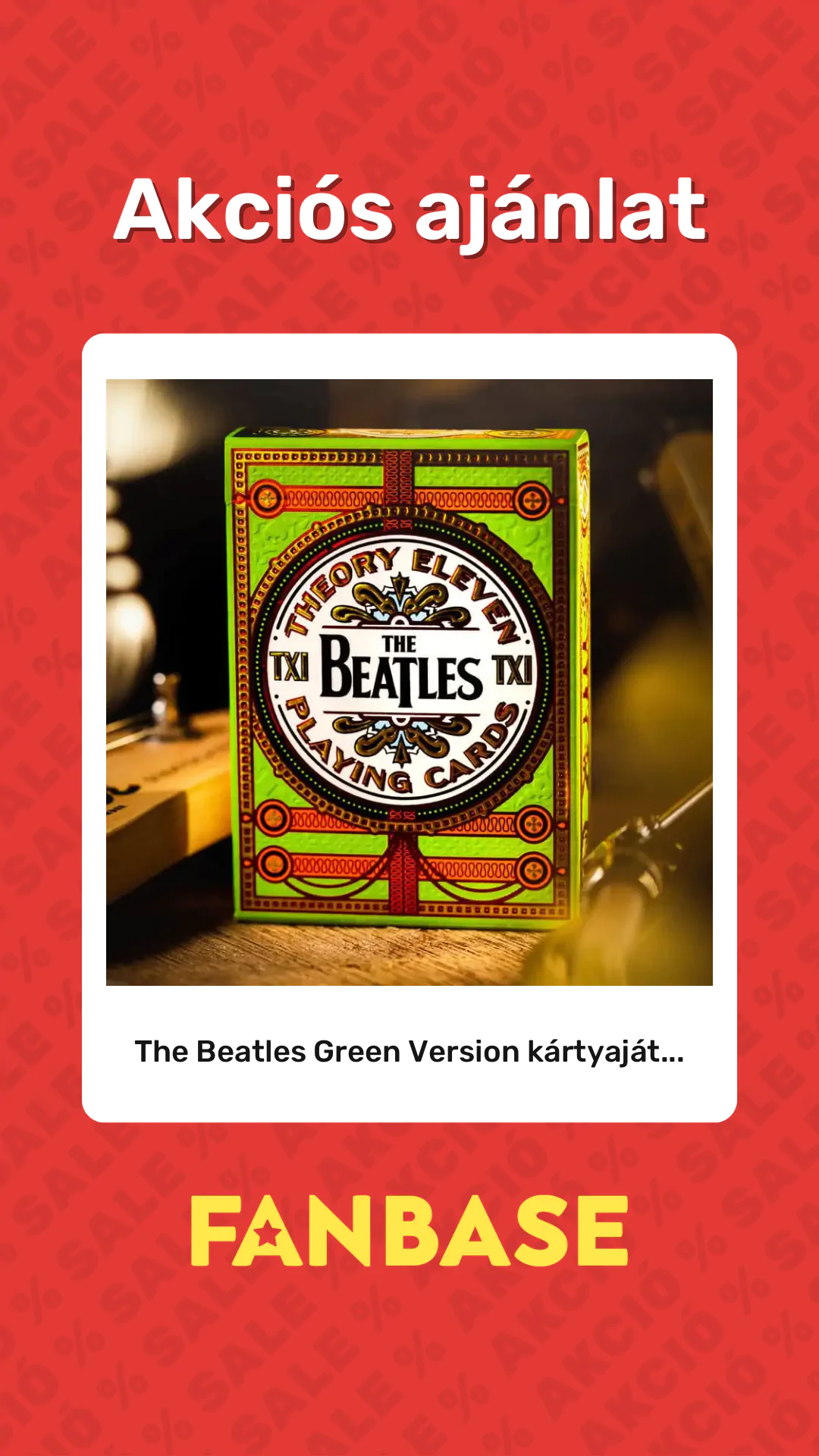 Akciós ajánlat: The Beatles Green Version kártyaját...