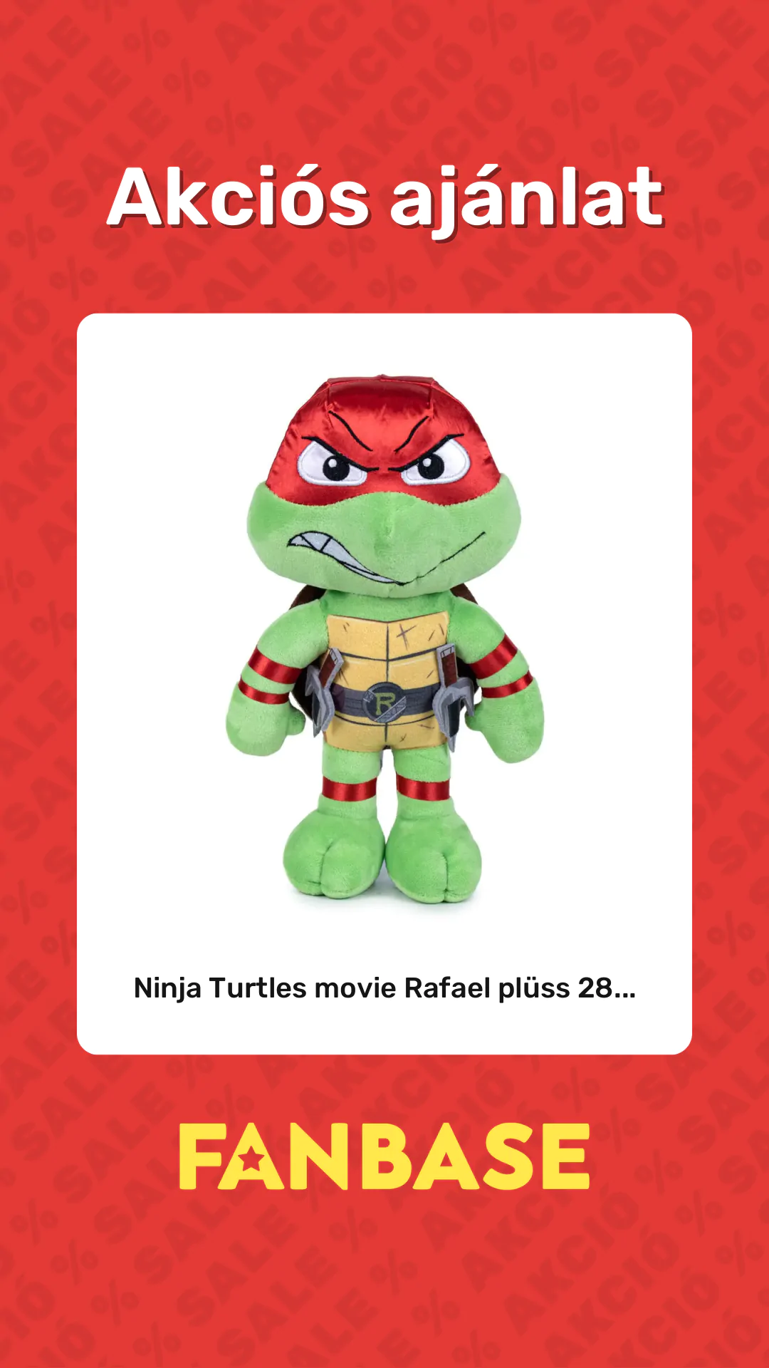 Akciós ajánlat: Ninja Turtles movie Rafael plüss 28...