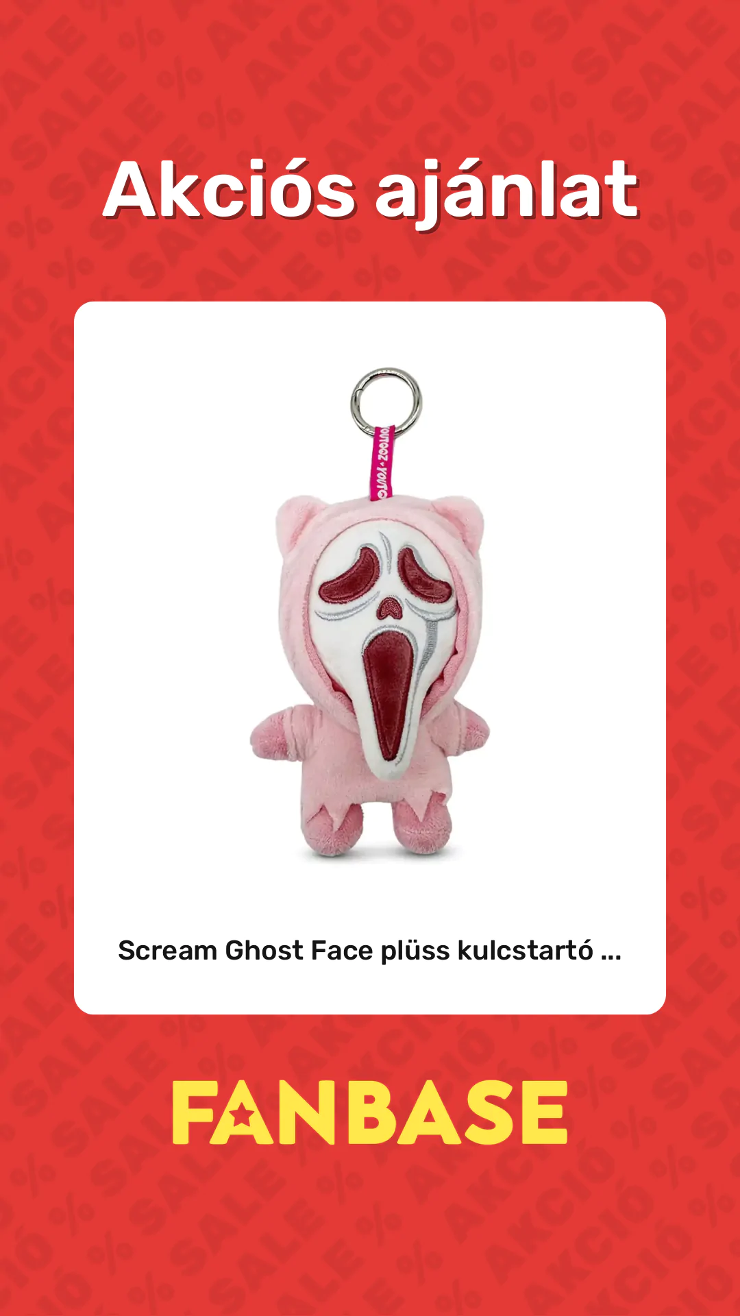 Akciós ajánlat: Scream Ghost Face plüss kulcstartó ...