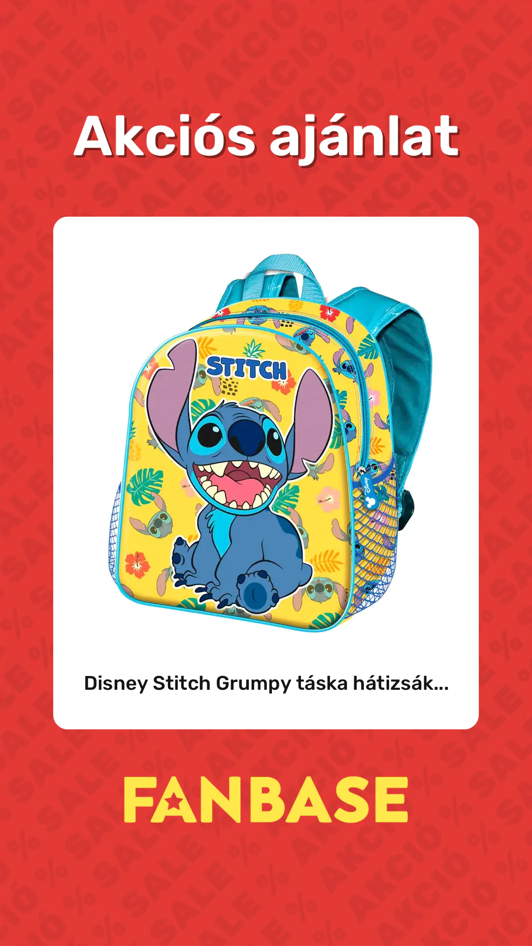 Akciós ajánlat: Disney Stitch Grumpy táska hátizsák...