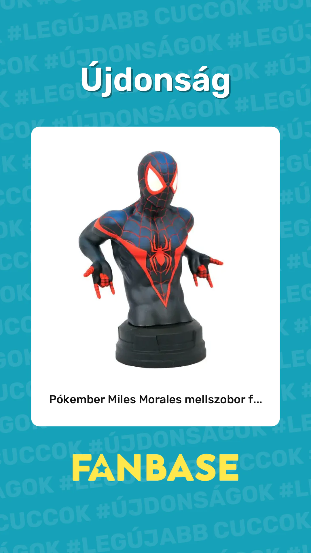 Újdonság: Pókember Miles Morales mellszobor f...