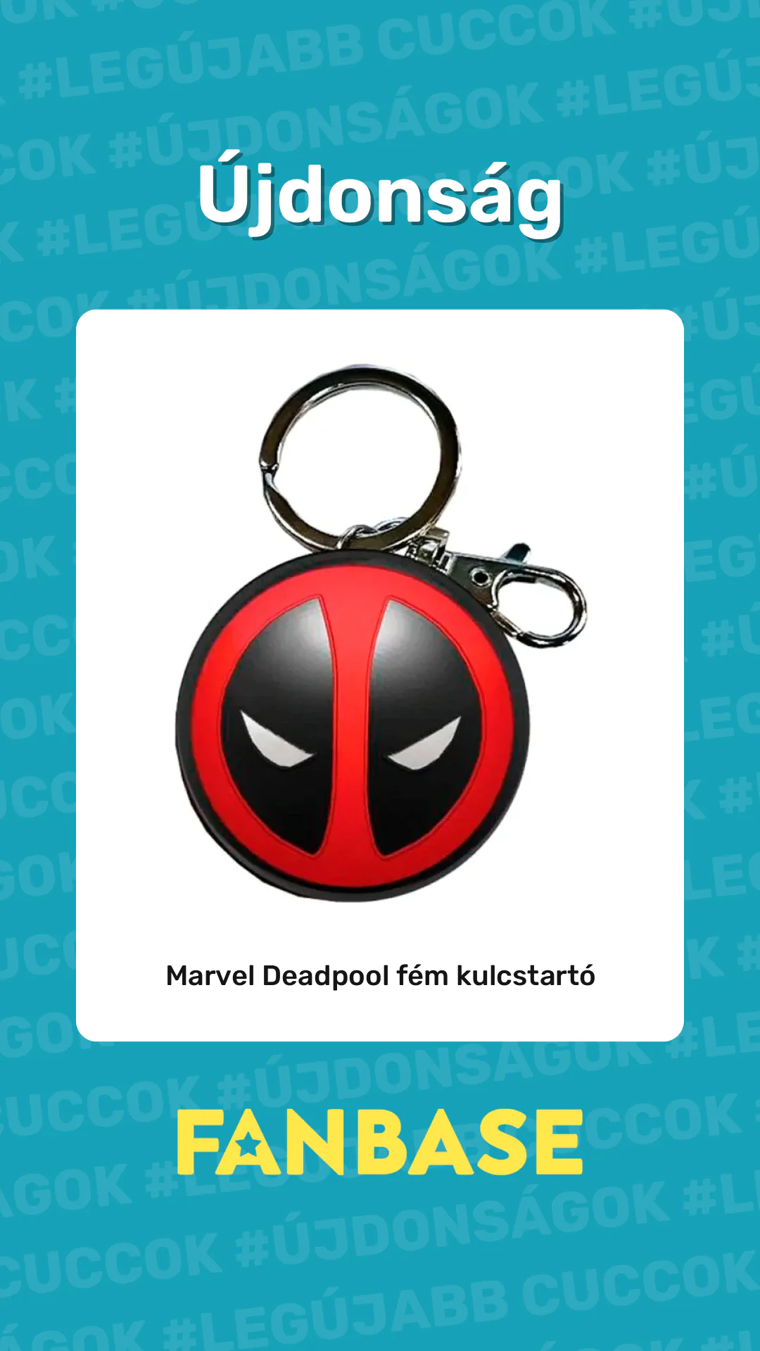 Újdonság: Marvel Deadpool fém kulcstartó