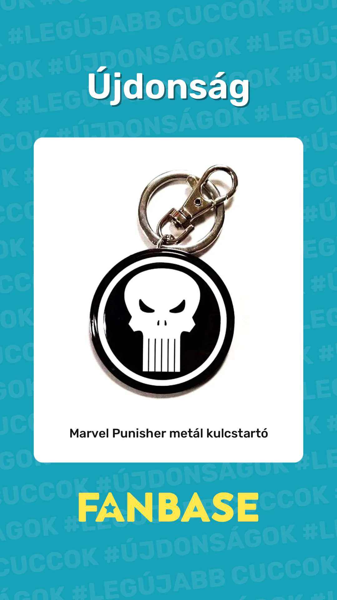 Újdonság: Marvel Punisher metál kulcstartó