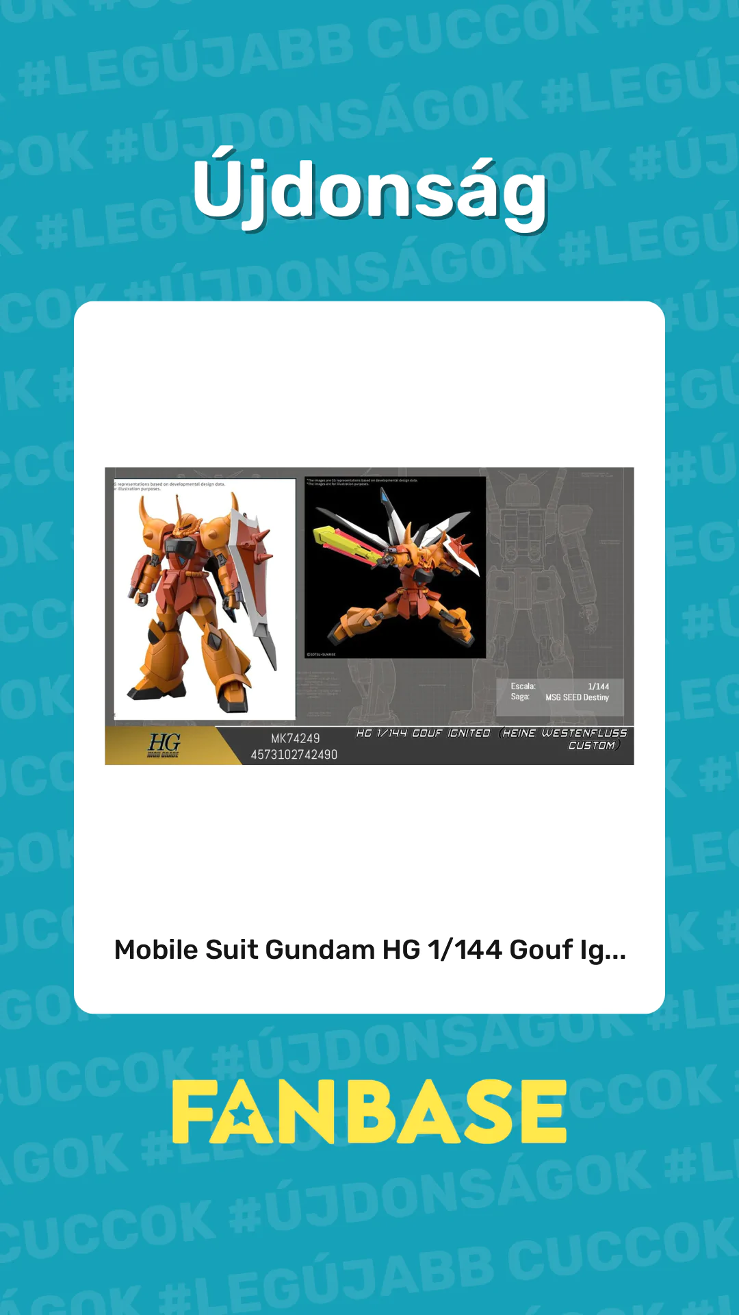 Újdonság: Mobile Suit Gundam HG 1/144 Gouf Ig...