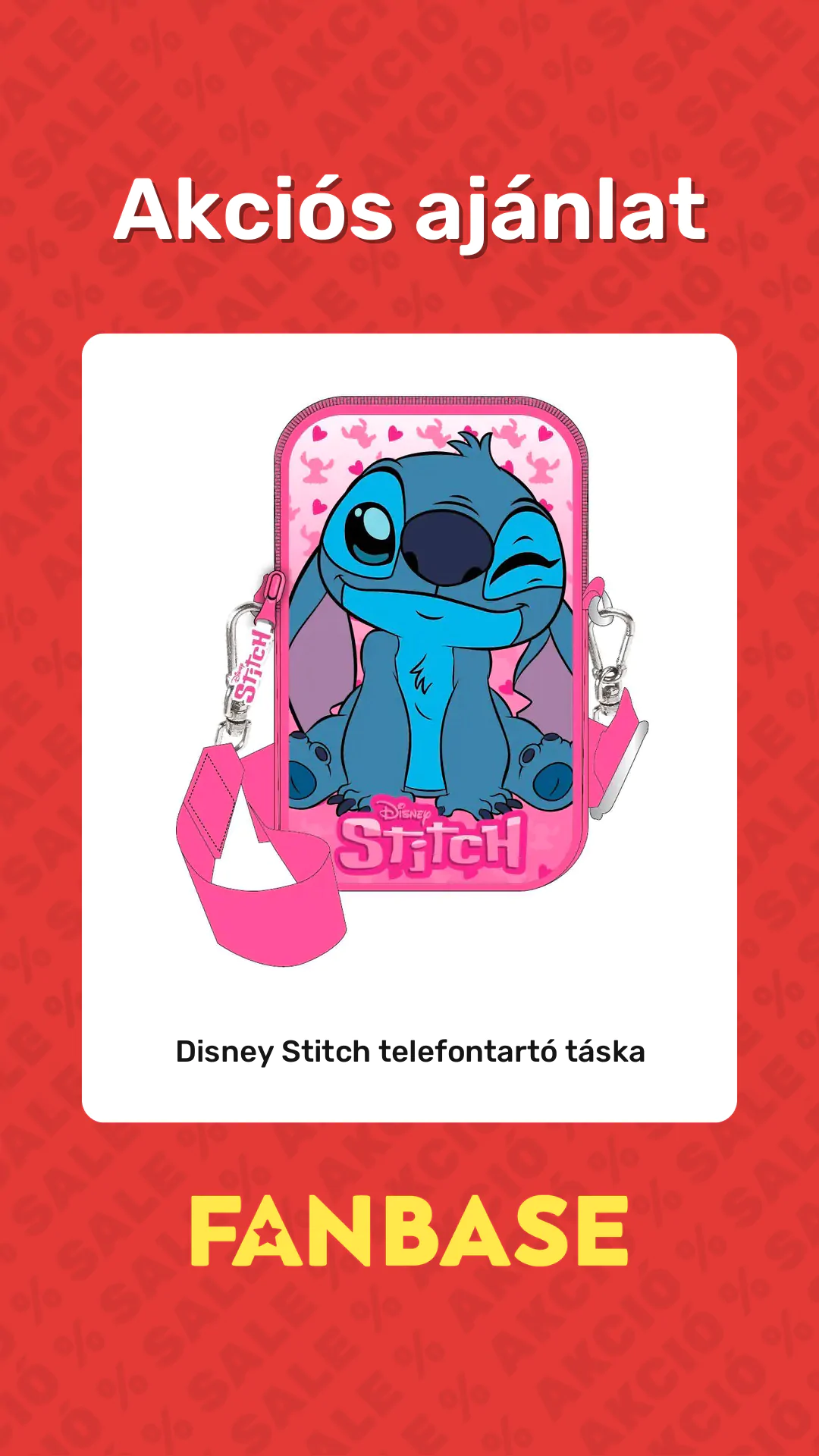 Akciós ajánlat: Disney Stitch telefontartó táska