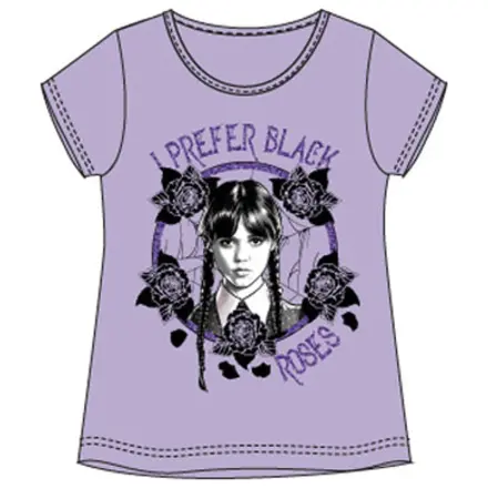 Wednesday Black Roses gyerek rövid póló, felső  termékfotó