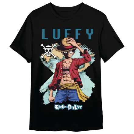 One Piece Monkey D. Luffy térkép felnőtt póló termékfotó