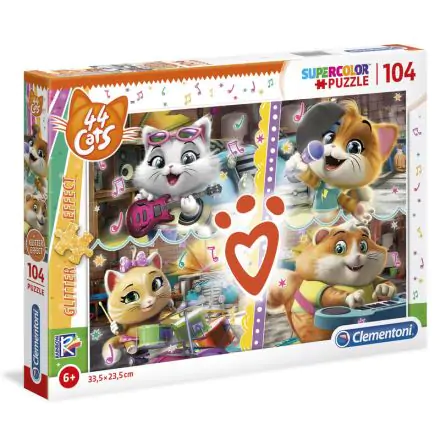 44 Cats Glitter Effect puzzle 104db-os termékfotó