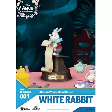 Alice in Wonderland Mini Diorama Stage Glasses White Rabbit PVC szobor figura 10 cm termékfotó