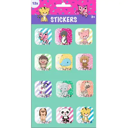 Állatos bubble matrica 12 db-os flitterrel termékfotó