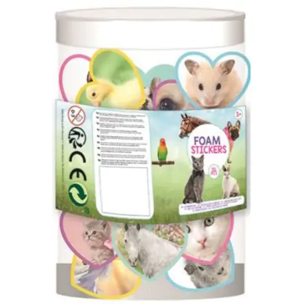 Állatos pufi szivacs matrica 50 db-os szett dobozban termékfotó