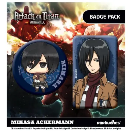 Attack on Titan Mikasa Ackermann 2 db-os kitűző csomag termékfotó